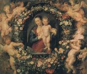 Peter Paul Rubens Madonna and Child with Garland of Flowers and Putti (mk01) china oil painting reproduction